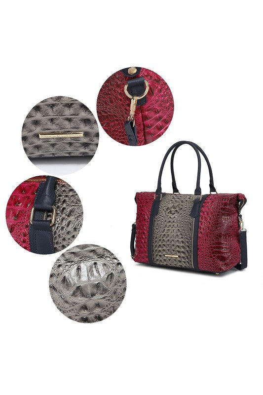 MKF Faux Crocodile-Embossed Duffle Bag by Mia K king-general-store-5710.myshopify.com