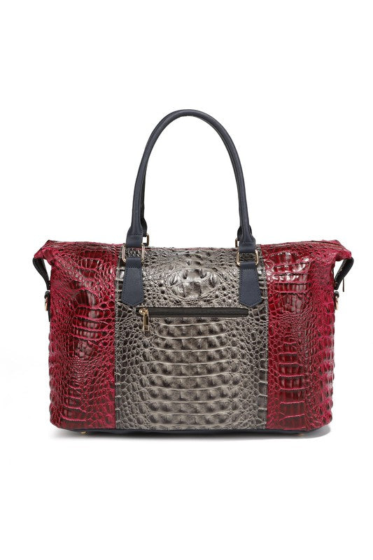 MKF Faux Crocodile-Embossed Duffle Bag by Mia K king-general-store-5710.myshopify.com