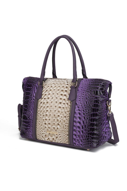 MKF Faux Crocodile-Embossed Duffle Bag by Mia K king-general-store-5710.myshopify.com