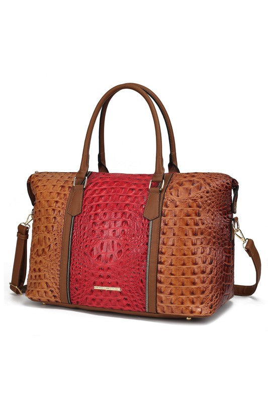 MKF Faux Crocodile-Embossed Duffle Bag by Mia K king-general-store-5710.myshopify.com