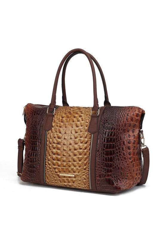 MKF Faux Crocodile-Embossed Duffle Bag by Mia K king-general-store-5710.myshopify.com