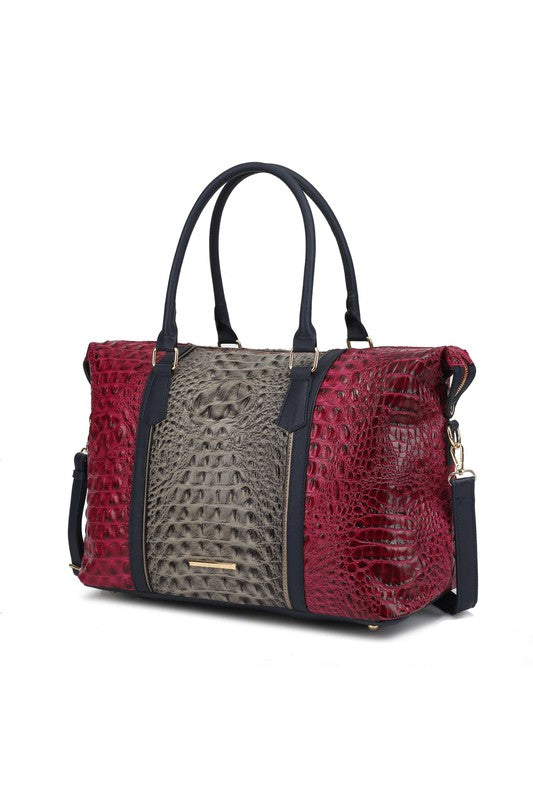 MKF Faux Crocodile-Embossed Duffle Bag by Mia K king-general-store-5710.myshopify.com