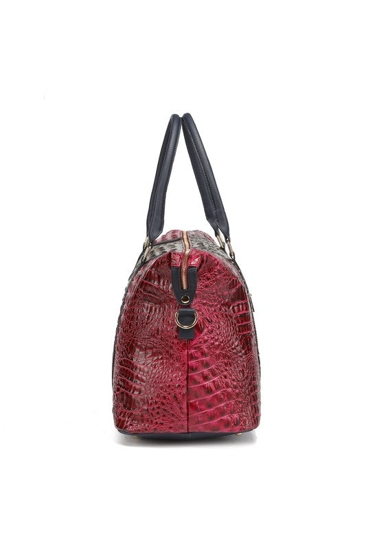 MKF Faux Crocodile-Embossed Duffle Bag by Mia K king-general-store-5710.myshopify.com