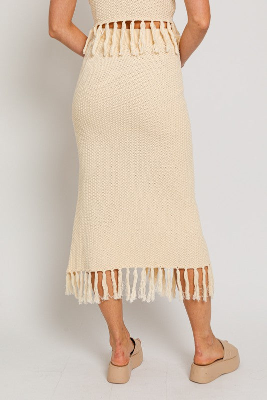 Tassel Detail Sweater Midi Skirt king-general-store-5710.myshopify.com