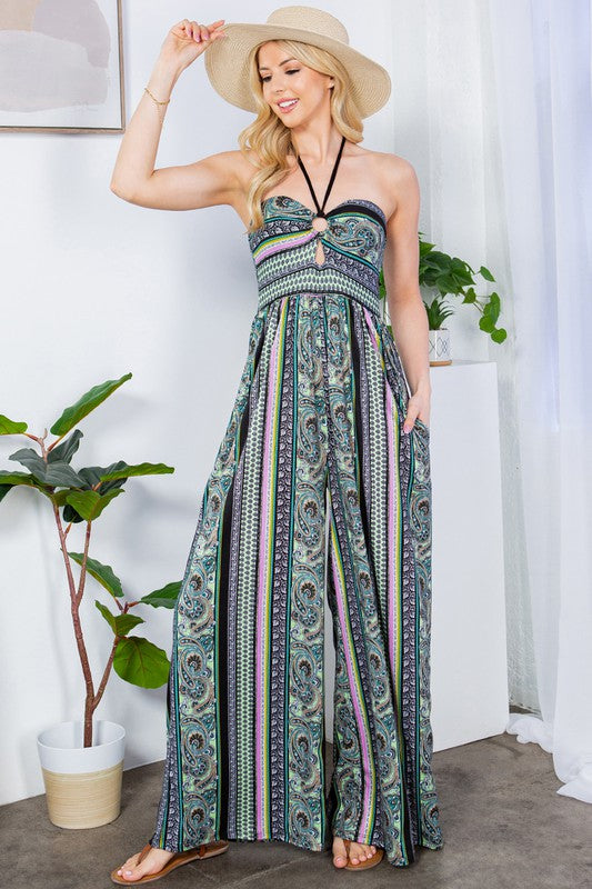 Halter Jumpsuit Cut Out Wide Leg with Pockets king-general-store-5710.myshopify.com