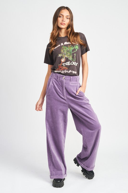 Purple Wide Leg Corduroy Pants king-general-store-5710.myshopify.com