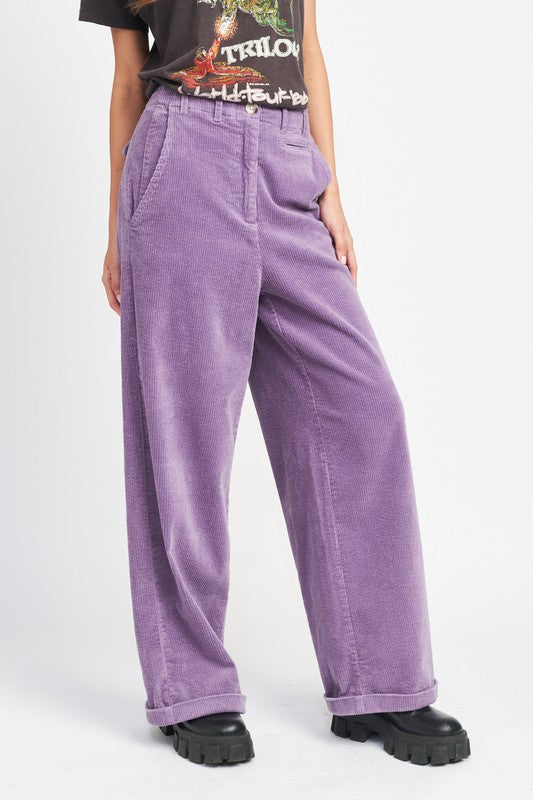 Purple Wide Leg Corduroy Pants king-general-store-5710.myshopify.com