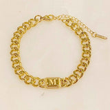 Uptown Cuban Chain Initial Bracelet king-general-store-5710.myshopify.com