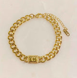 Uptown Cuban Chain Initial Bracelet king-general-store-5710.myshopify.com