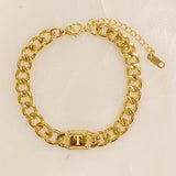 Uptown Cuban Chain Initial Bracelet king-general-store-5710.myshopify.com