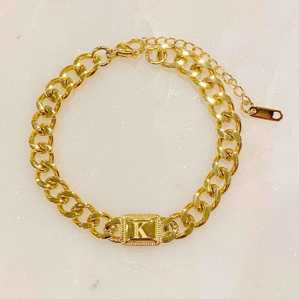 Uptown Cuban Chain Initial Bracelet king-general-store-5710.myshopify.com