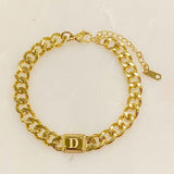 Uptown Cuban Chain Initial Bracelet king-general-store-5710.myshopify.com