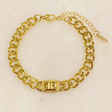 Uptown Cuban Chain Initial Bracelet king-general-store-5710.myshopify.com