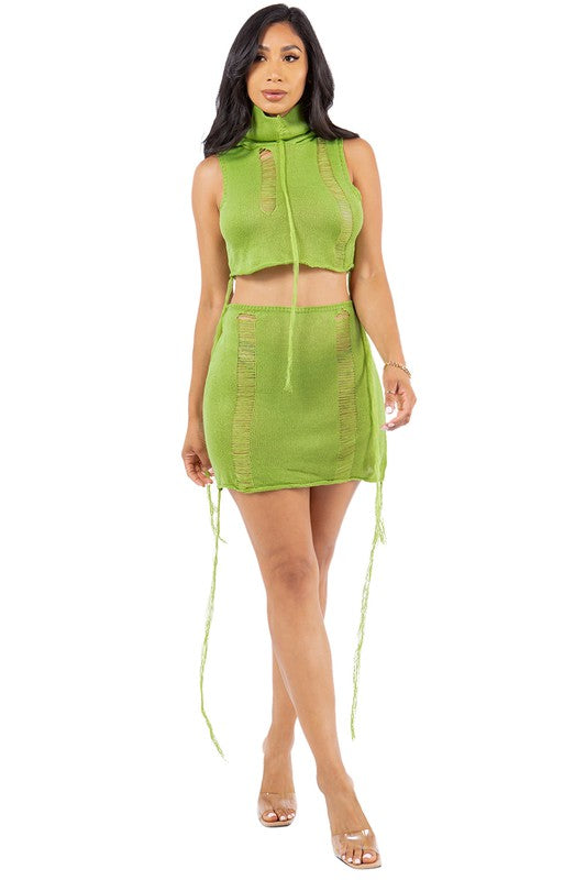 Sleeveless Hoodie Crop Top Skirt Set king-general-store-5710.myshopify.com