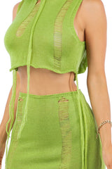 Sleeveless Hoodie Crop Top Skirt Set king-general-store-5710.myshopify.com