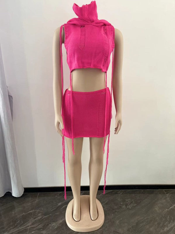 Sleeveless Hoodie Crop Top Skirt Set king-general-store-5710.myshopify.com