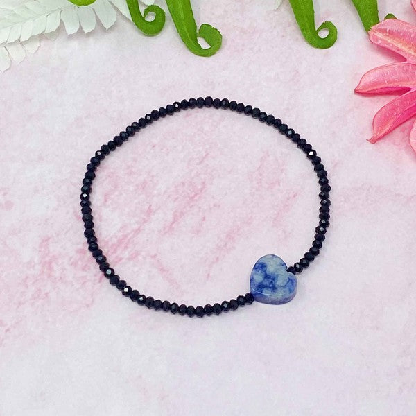 Semi-Precious Heart Stretch Bracelet king-general-store-5710.myshopify.com