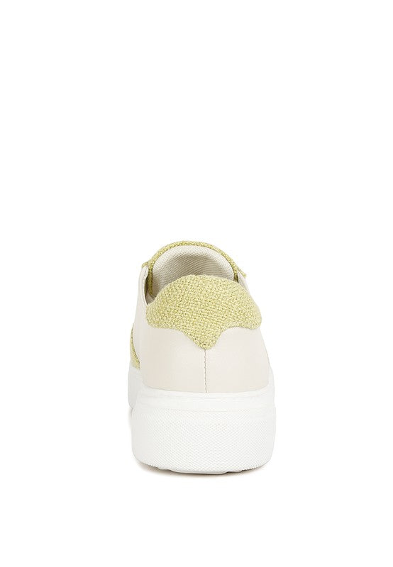 Kjaer Dual Tone Leather Sneakers king-general-store-5710.myshopify.com