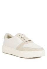 Kjaer Dual Tone Leather Sneakers king-general-store-5710.myshopify.com