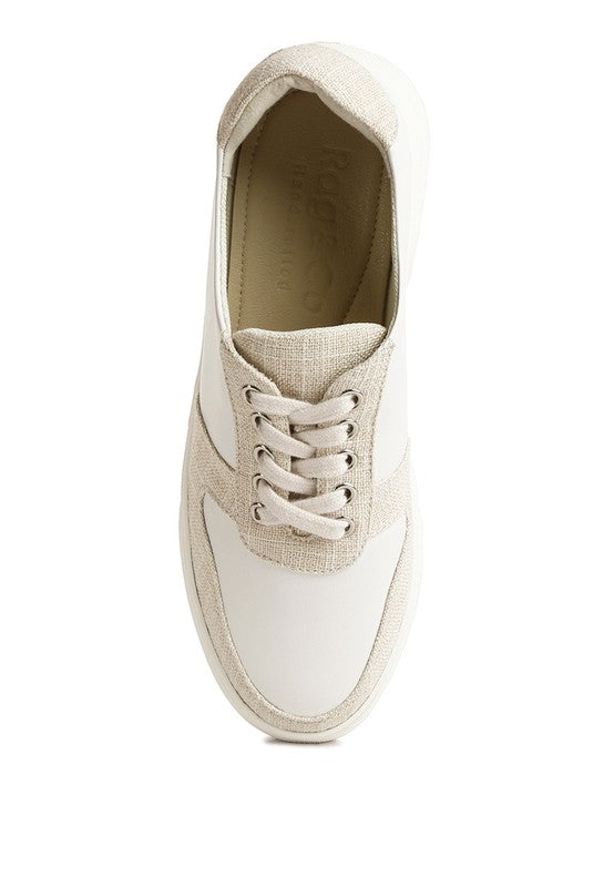 Kjaer Dual Tone Leather Sneakers king-general-store-5710.myshopify.com