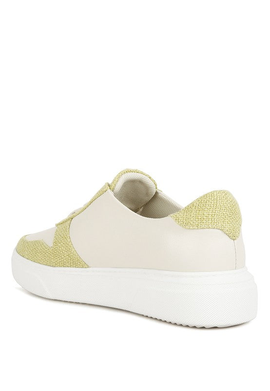 Kjaer Dual Tone Leather Sneakers king-general-store-5710.myshopify.com