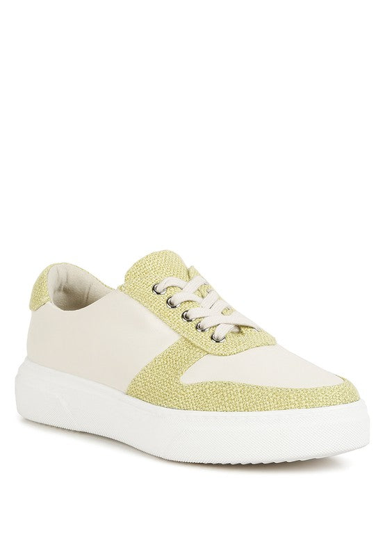 Kjaer Dual Tone Leather Sneakers king-general-store-5710.myshopify.com