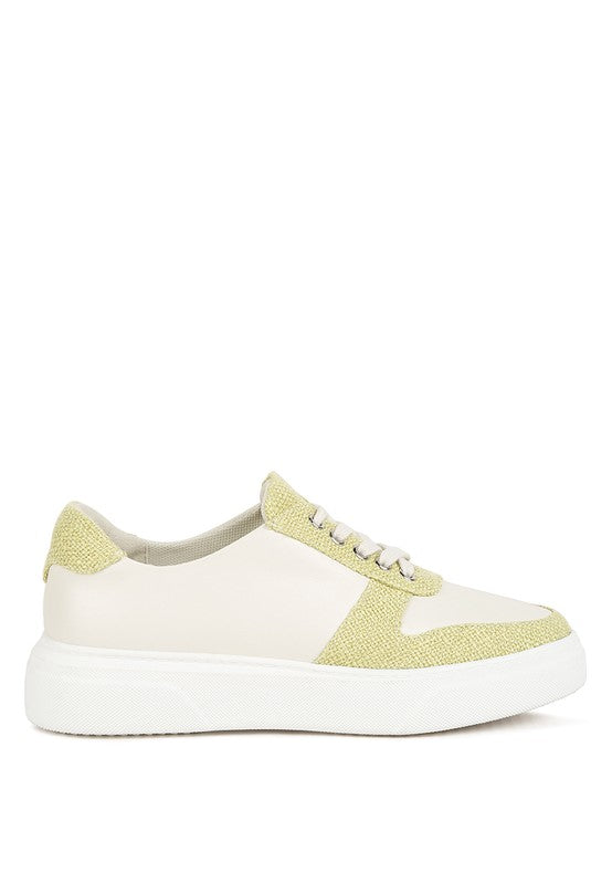 Kjaer Dual Tone Leather Sneakers king-general-store-5710.myshopify.com