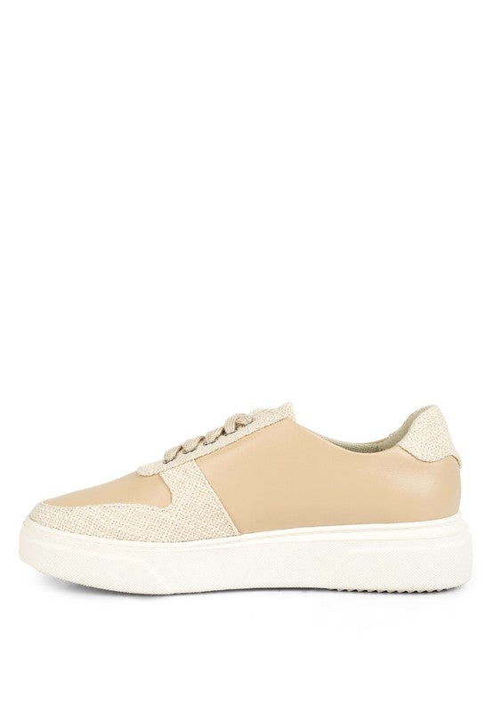 Kjaer Dual Tone Leather Sneakers king-general-store-5710.myshopify.com