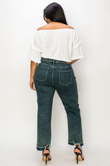 PLUS SIZE - HIGH RISE STRETCH STRAIGHT JEANS king-general-store-5710.myshopify.com