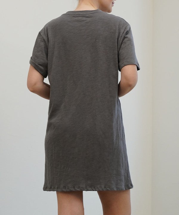 Cotton Slub T-Shirt Mini Dress king-general-store-5710.myshopify.com