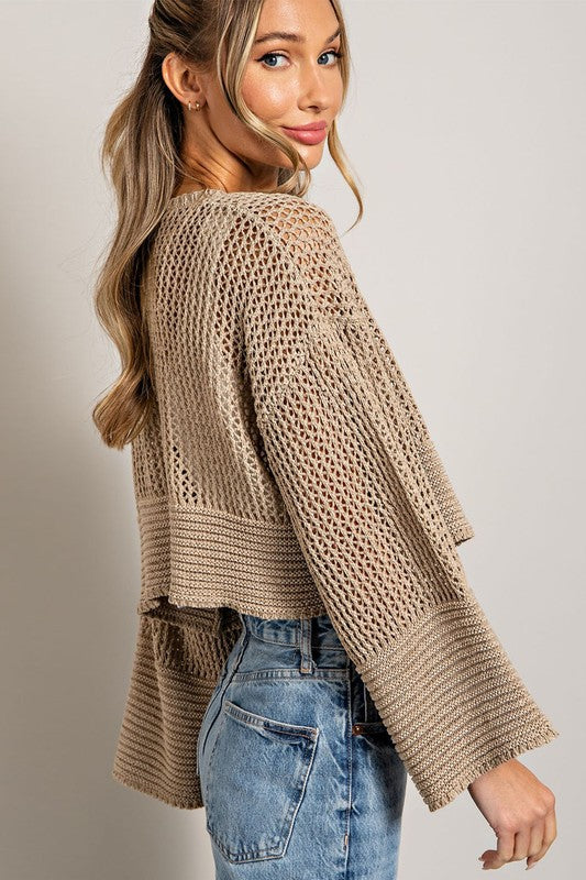 Eyelet Knit Cardigan king-general-store-5710.myshopify.com