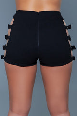 Feel The Vibe Belted Cage Style Shorts