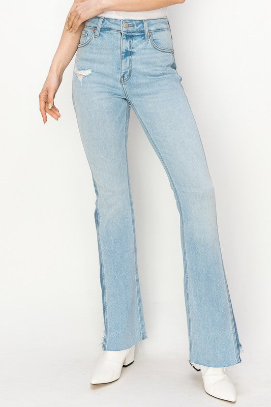 High Rise Boot Cut Color Panel Detail Jeans king-general-store-5710.myshopify.com