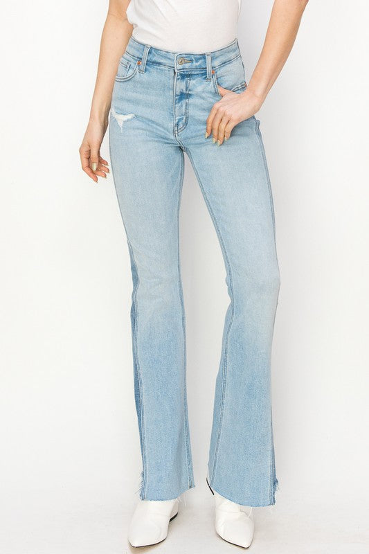 High Rise Boot Cut Color Panel Detail Jeans king-general-store-5710.myshopify.com