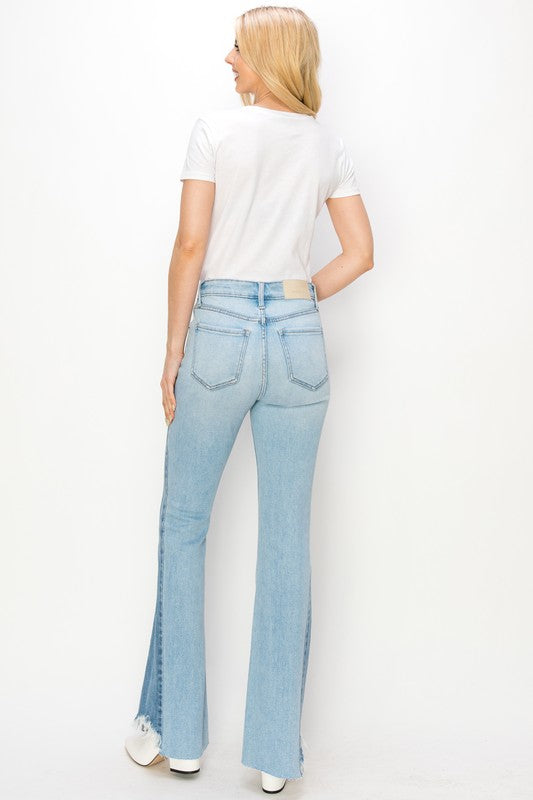 High Rise Boot Cut Color Panel Detail Jeans king-general-store-5710.myshopify.com