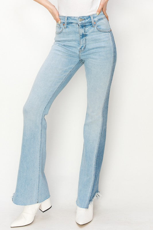 Plus High Rise Boot Cut Color Panel Detail king-general-store-5710.myshopify.com