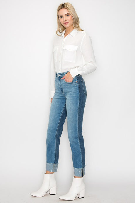 Plus High Rise Straight Jeans king-general-store-5710.myshopify.com
