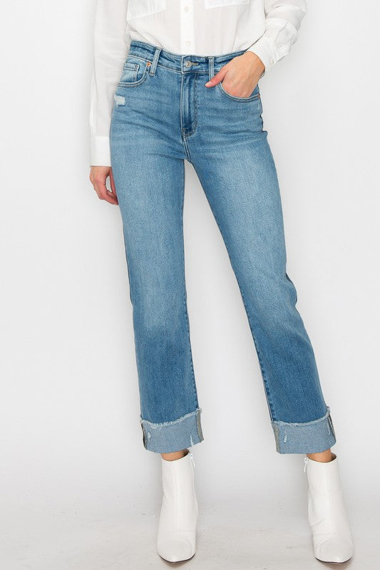 Plus High Rise Straight Jeans king-general-store-5710.myshopify.com