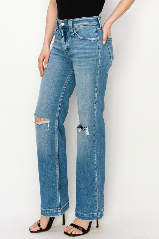 PLUS SIZE - HIGH RISE STRAIGHT LEG JEANS king-general-store-5710.myshopify.com