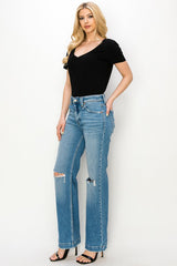 PLUS SIZE - HIGH RISE STRAIGHT LEG JEANS king-general-store-5710.myshopify.com