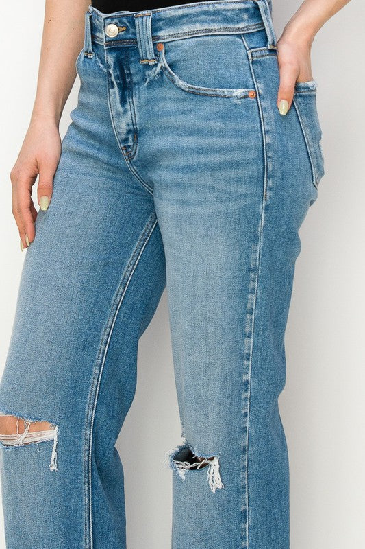 PLUS SIZE - HIGH RISE STRAIGHT LEG JEANS king-general-store-5710.myshopify.com