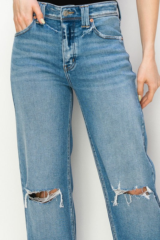 PLUS SIZE - HIGH RISE STRAIGHT LEG JEANS king-general-store-5710.myshopify.com