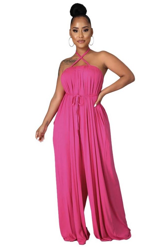 Solid Chiffon Style Sleeveless Jumpsuit king-general-store-5710.myshopify.com