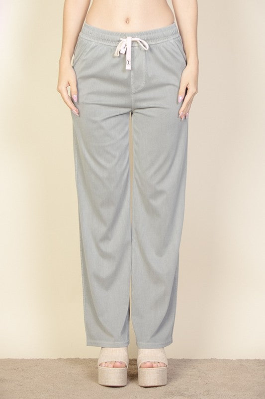 Knit Twill Drawstring Side Pocket Pants king-general-store-5710.myshopify.com