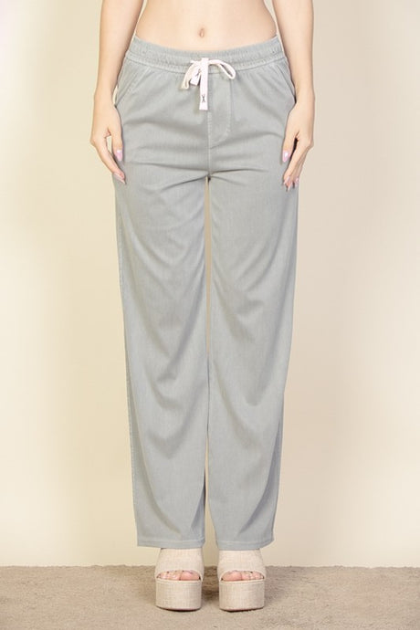 Knit Twill Drawstring Side Pocket Pants king-general-store-5710.myshopify.com