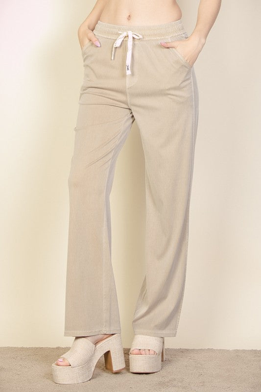 Knit Twill Drawstring Side Pocket Pants king-general-store-5710.myshopify.com