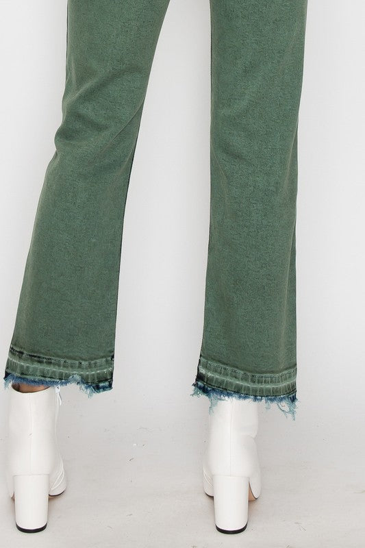 Olive Garment Dye High Rise Straight Jeans king-general-store-5710.myshopify.com