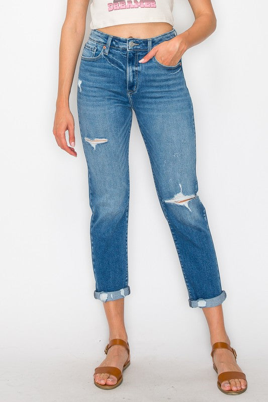 Plus High Rise Tapered Leg Jeans king-general-store-5710.myshopify.com