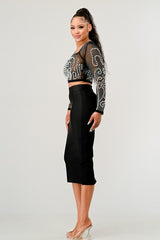 Sexy Mesh Beaded Two Piece Midi Skirt Set king-general-store-5710.myshopify.com