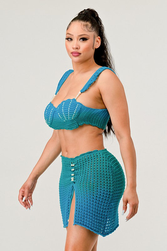 LITTLE MERMAID PERAL ADORABLE TWO PCS KNIT SET king-general-store-5710.myshopify.com